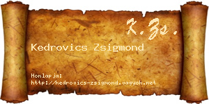 Kedrovics Zsigmond névjegykártya
